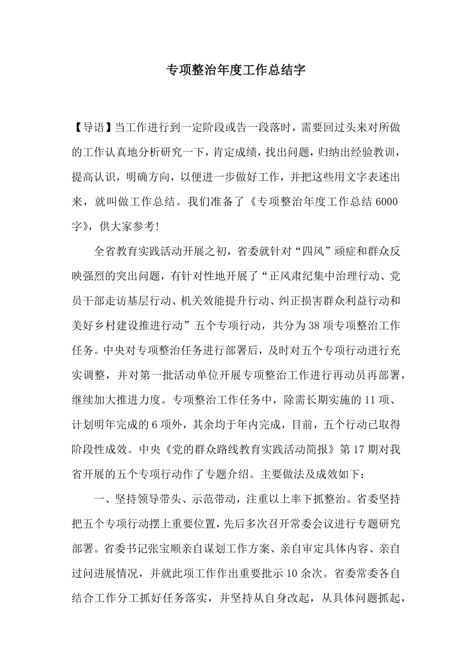 专项整治年度工作总结字2.doc