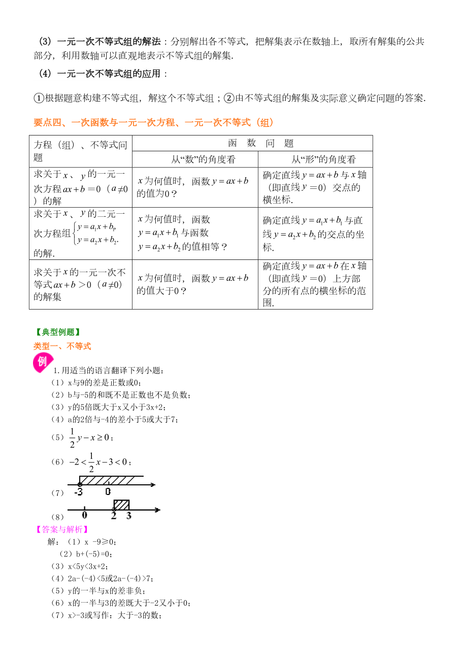 《一元一次不等式与不等式组》全章复习与巩固(提高)知识讲解.doc