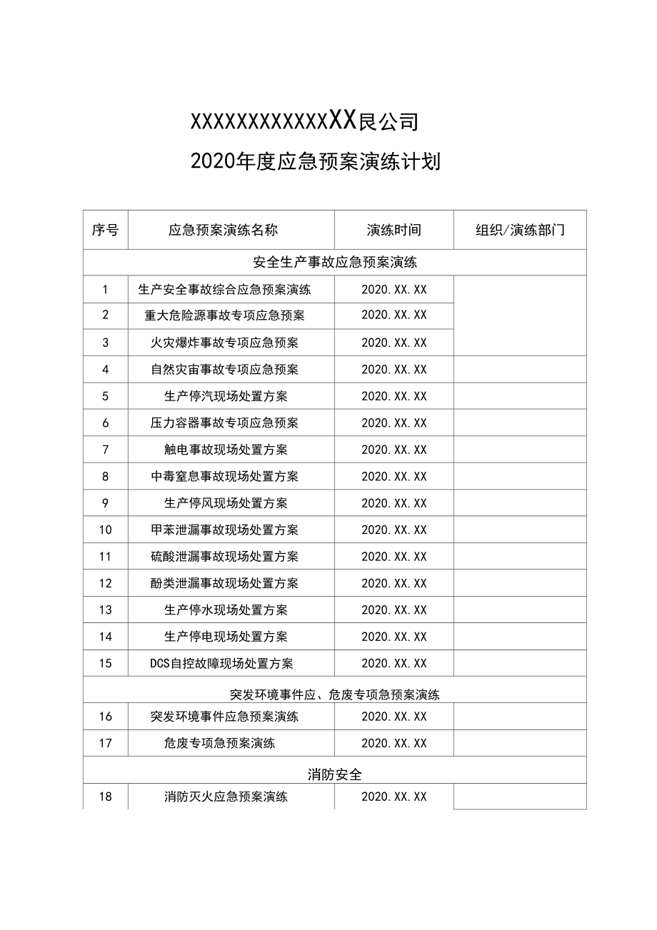 公司公司应急预案演练计划.doc