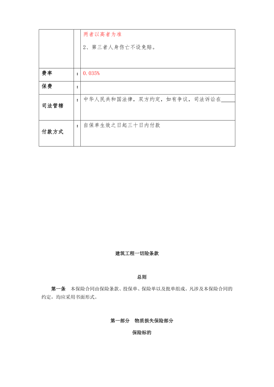 建筑工程一切险保险方案.doc