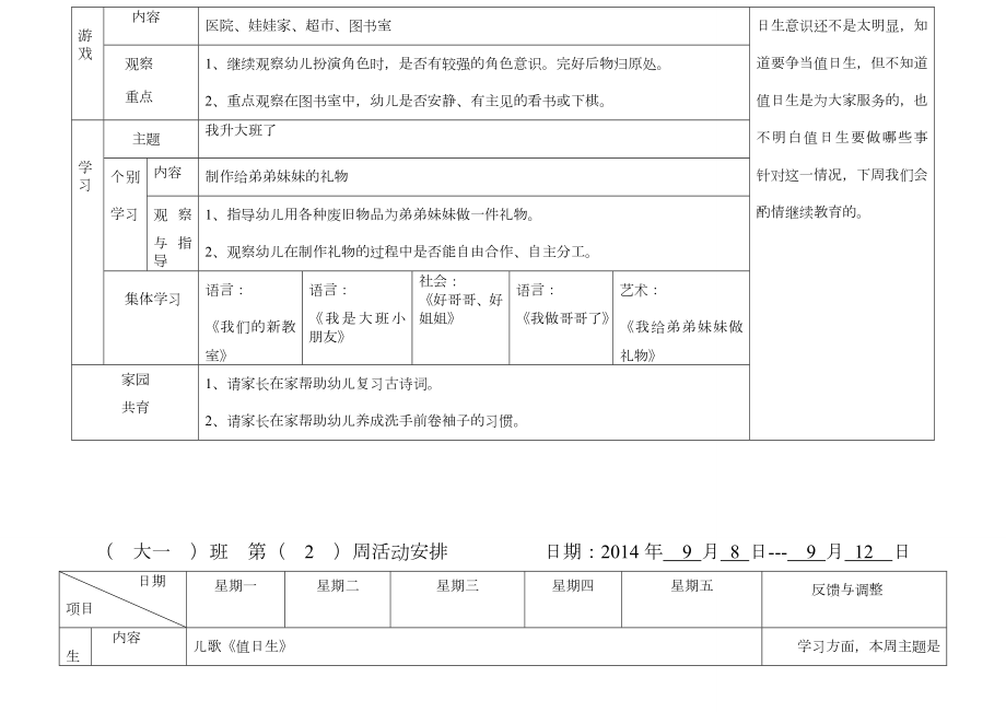 大班9月份月计划、周计划.doc