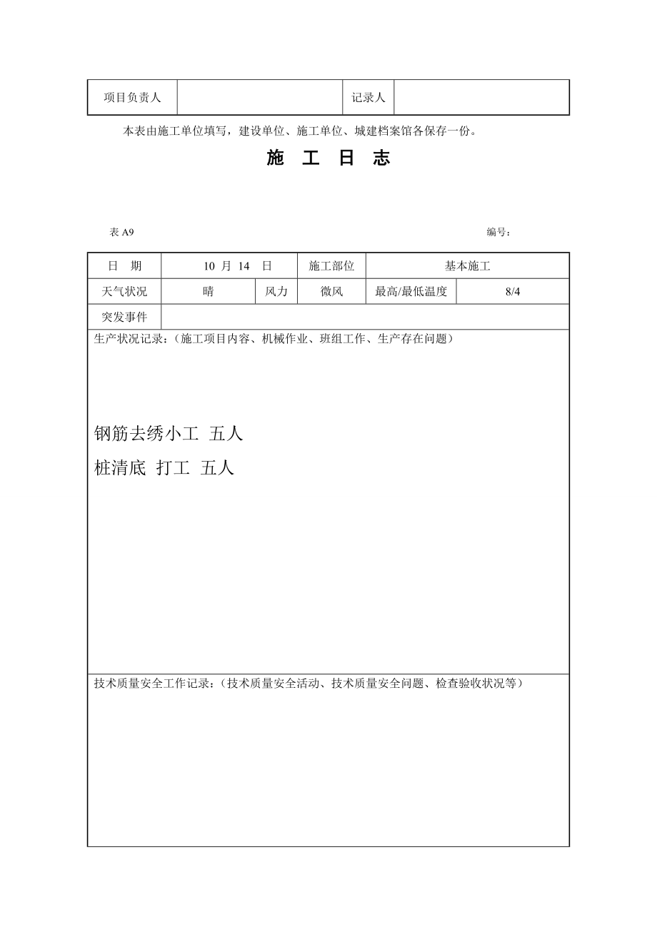 施工日记样本样本.doc