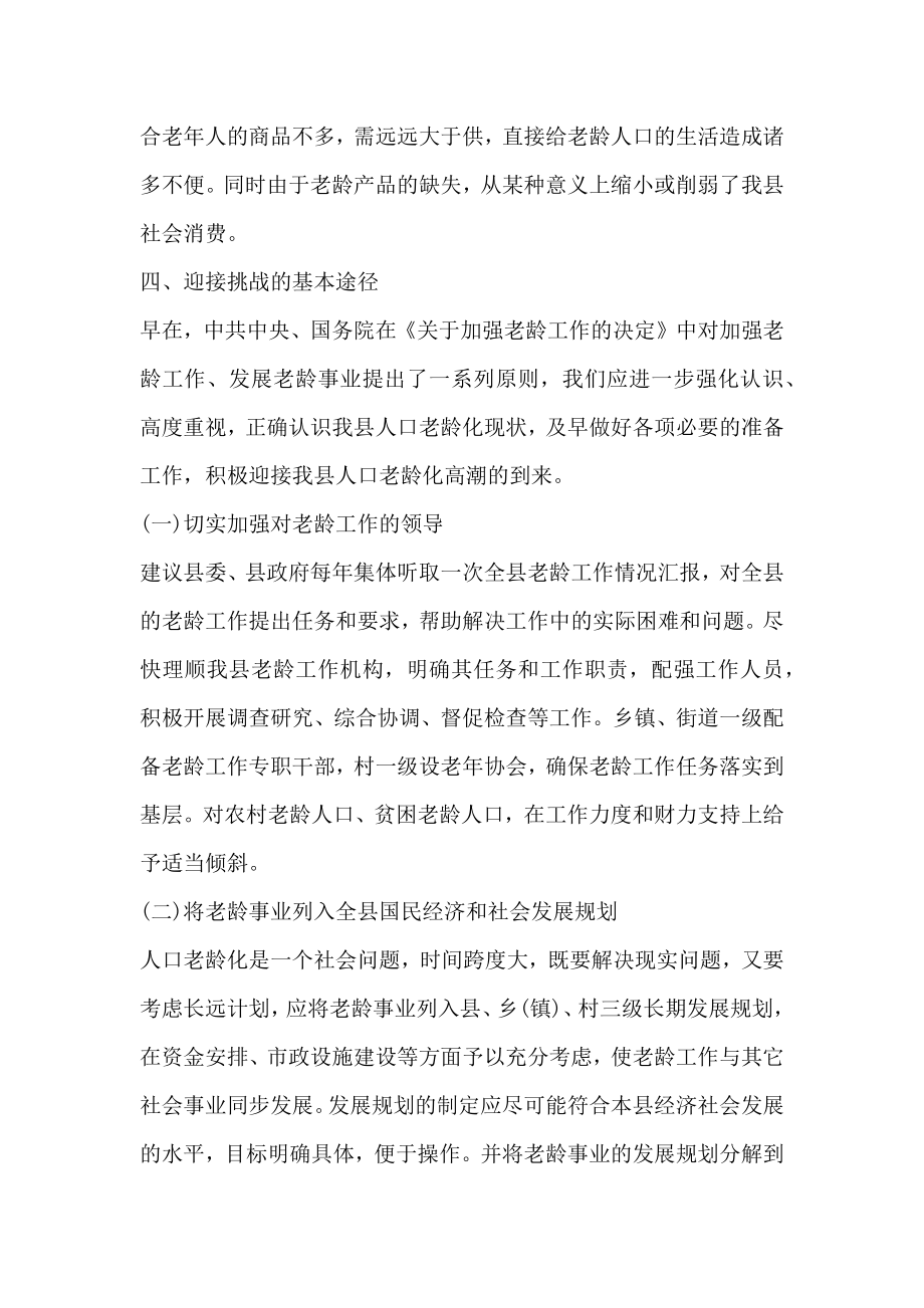 县人口老龄化社会调查报告.doc