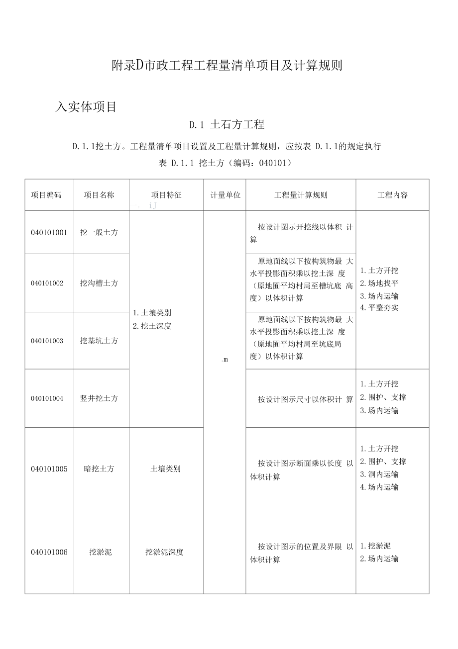 市政工程工程量清单项目及计算规则(gb50500)知识分享.doc