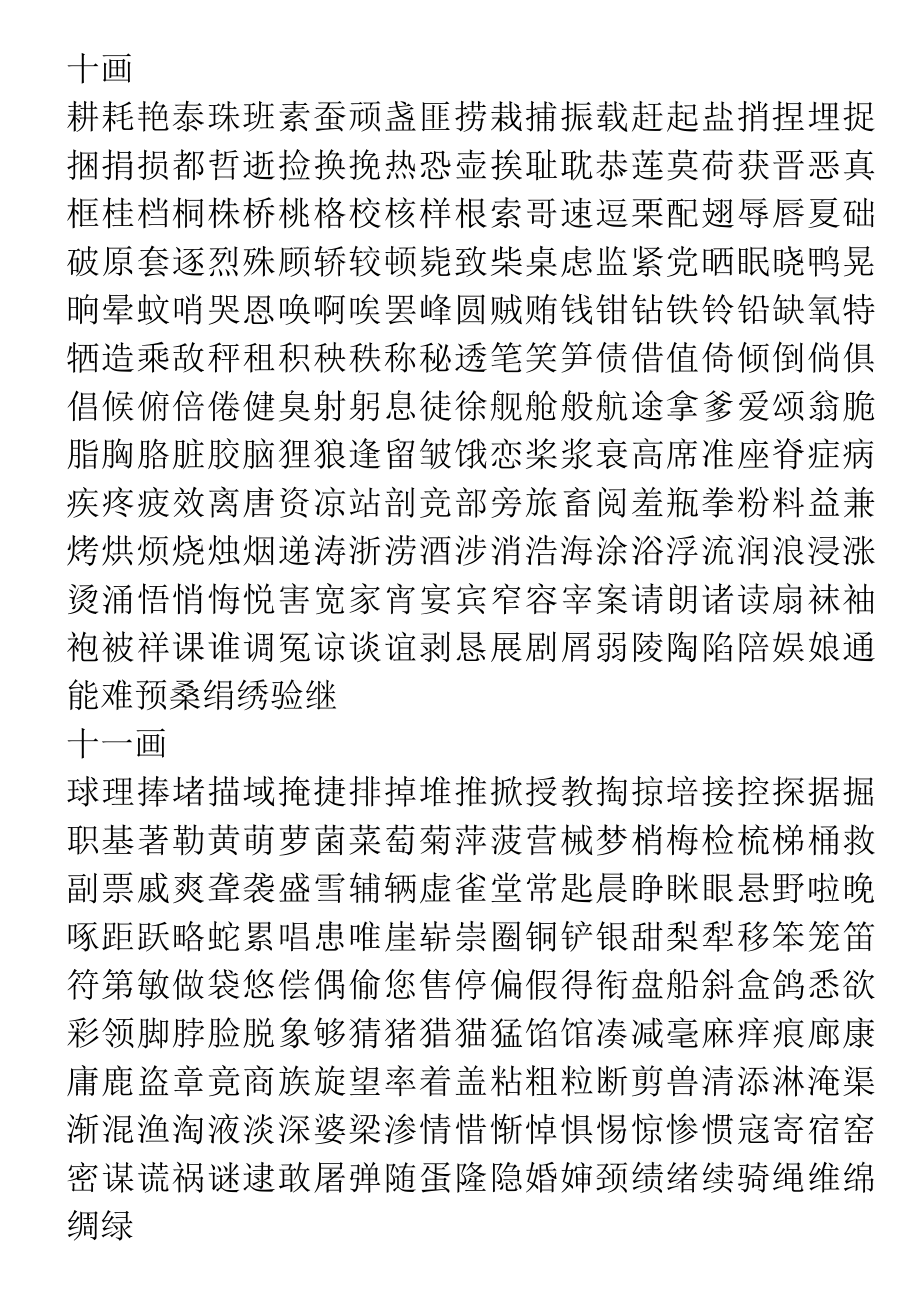 常用字(2500字)笔画顺序表篆书.doc