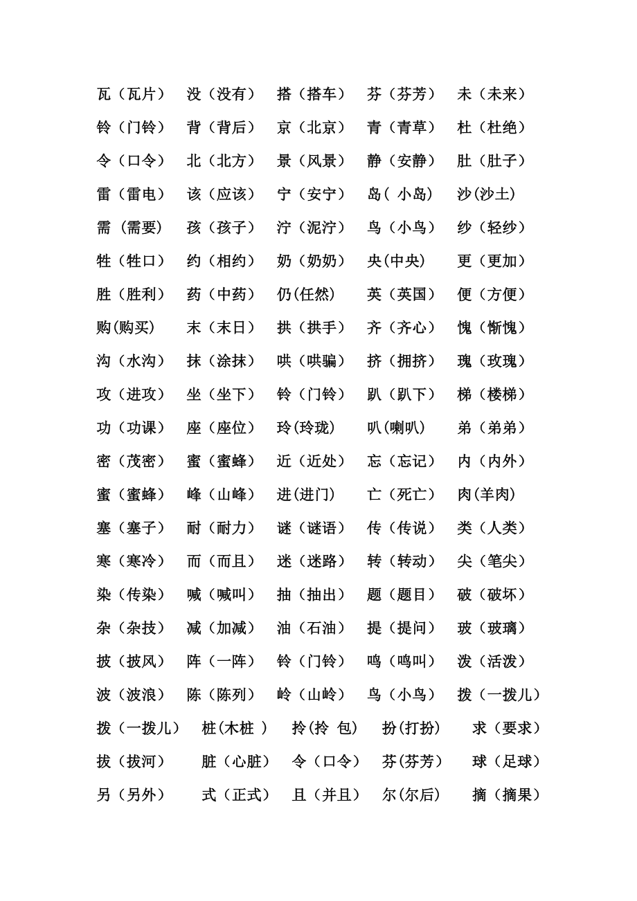 二年级下册语文期末复习资料.doc