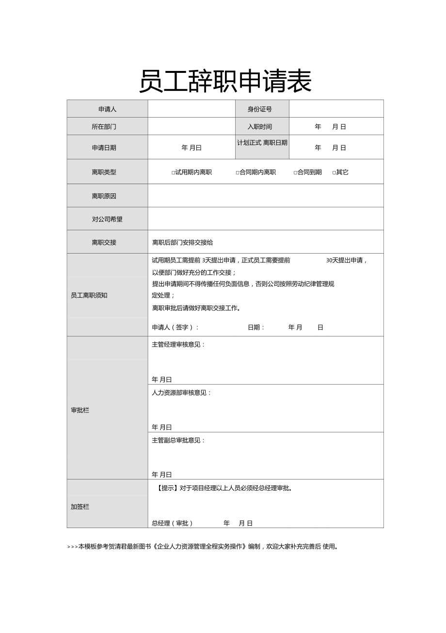 员工辞职申请表.doc