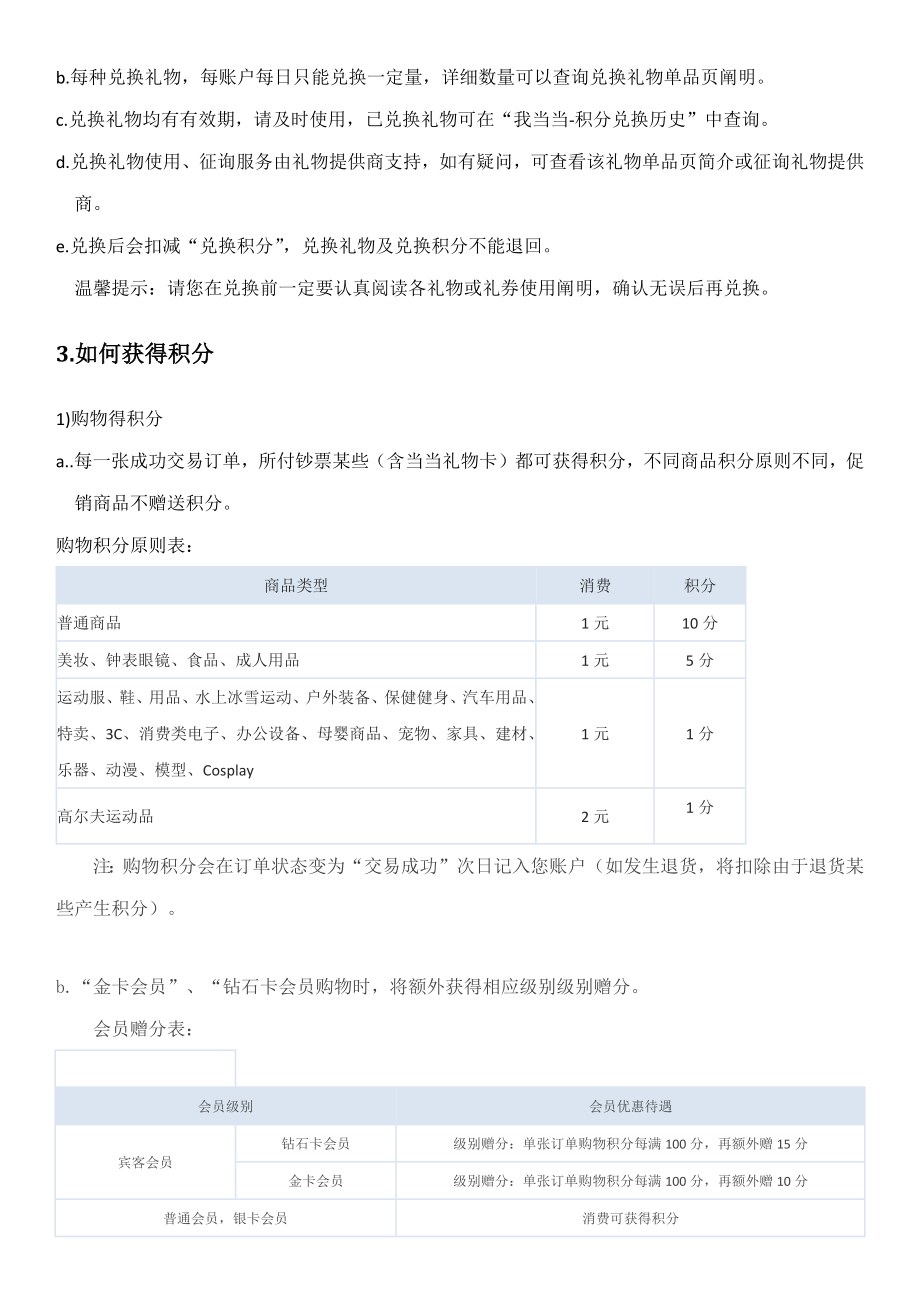 五大商城积分规则样本.doc