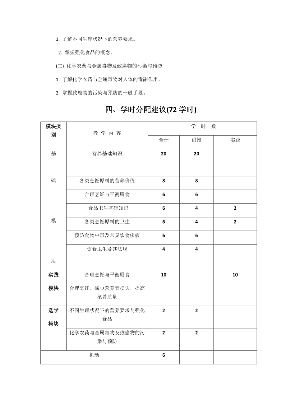 烹饪营养与卫生课程标准.doc