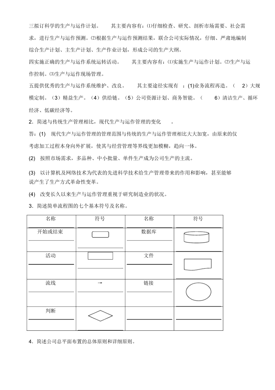 生产与运作管理形成性考核册包括.doc