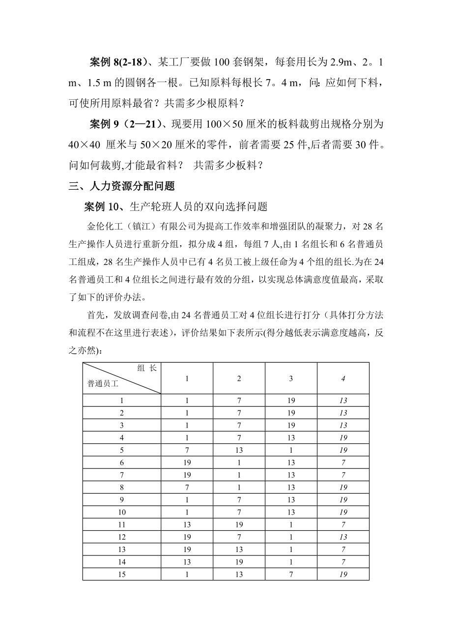 运筹学案例集.doc