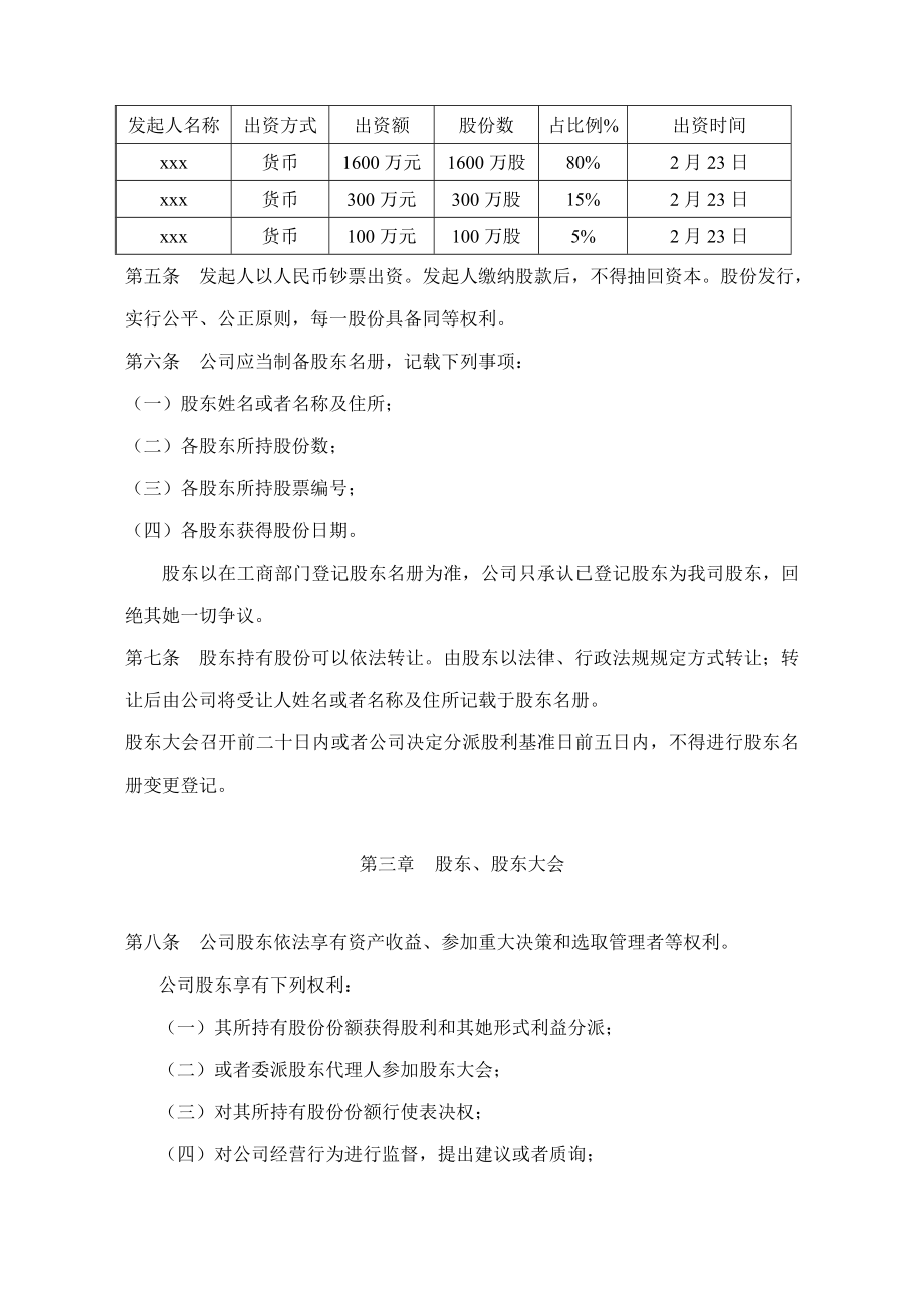 股份有限公司公司章程模板.doc