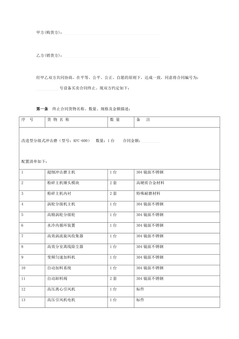 设备买卖合同终止协议书范本.doc