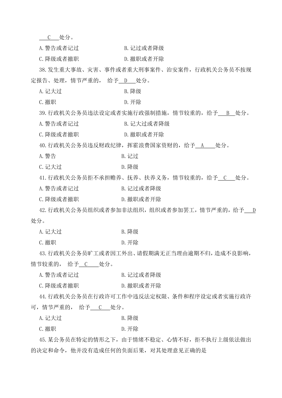 行政机关公务员处分条例题.doc