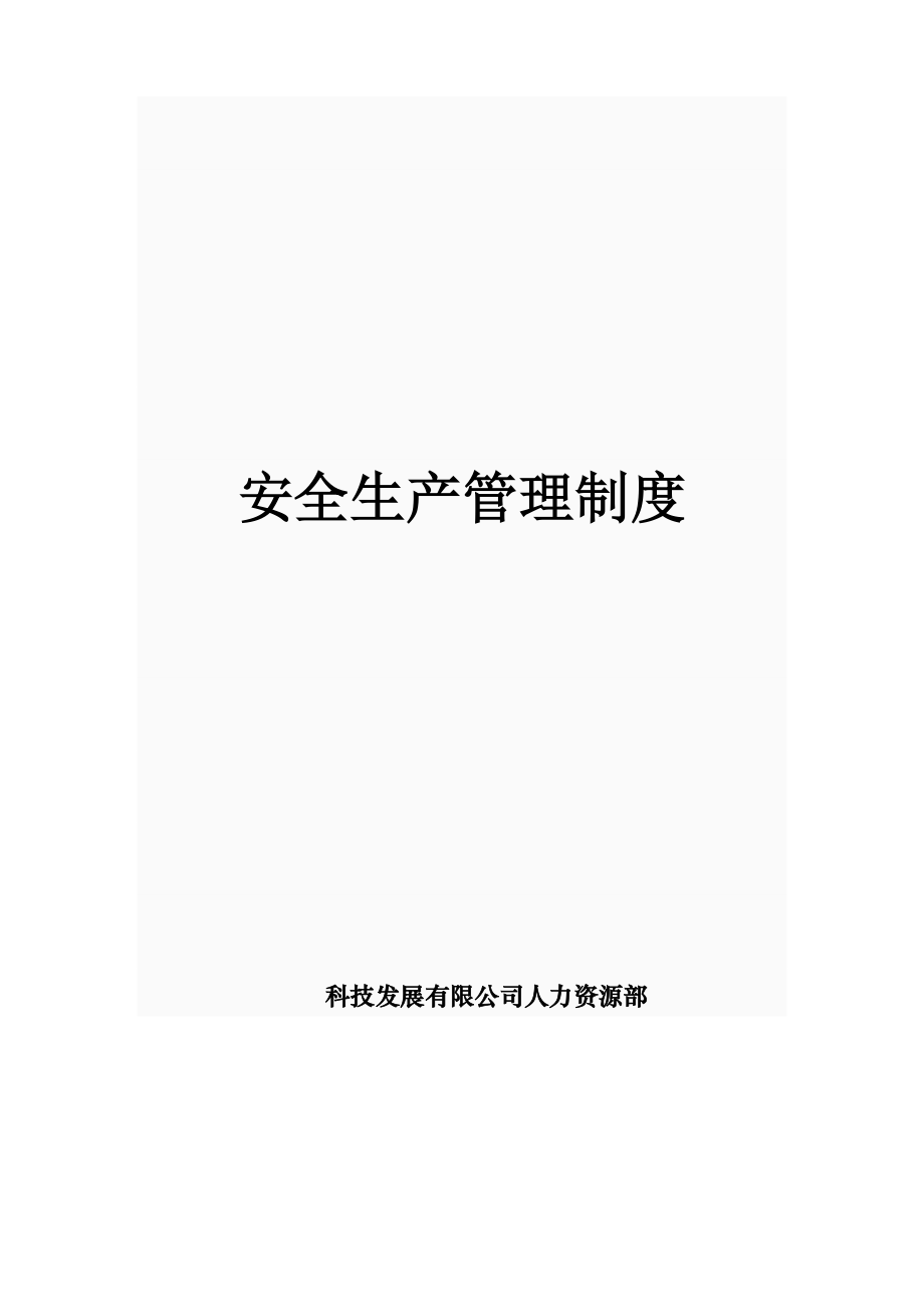 科技发展有限公司安全生产管理制度.doc