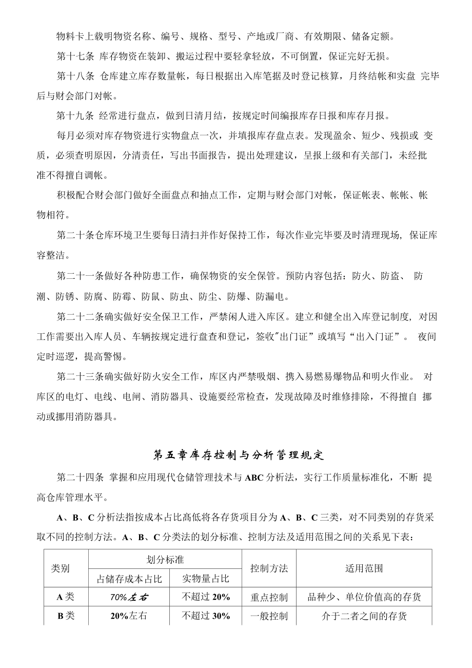 仓储管理规定条例.doc