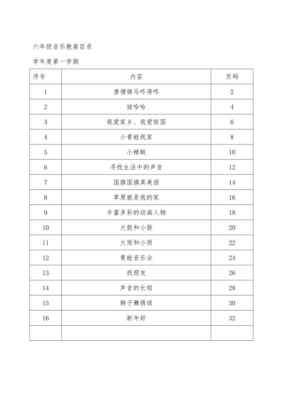 人教版小学音乐一年级上册教案全册.doc