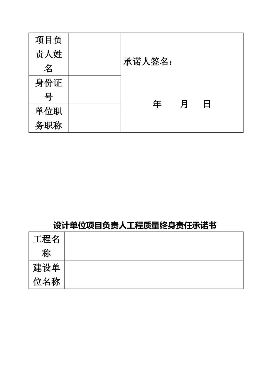 五方责任主体承诺书和授权委托书.doc