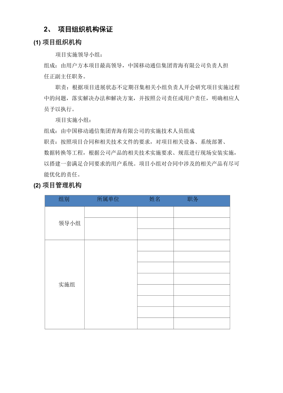 信息化项目管理方案及施工方案.doc