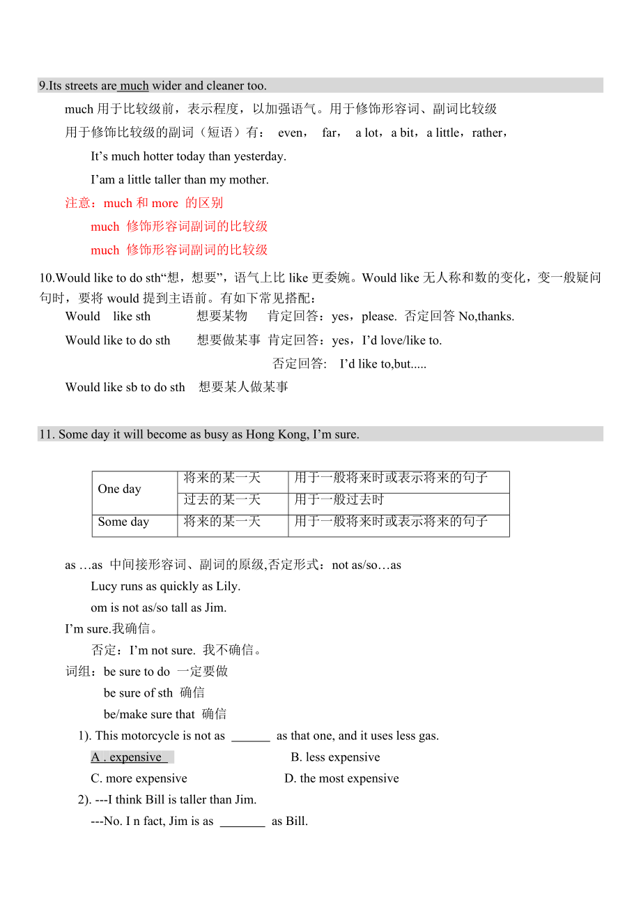 外研社八年级英语上册Module2知识点总结归纳.doc