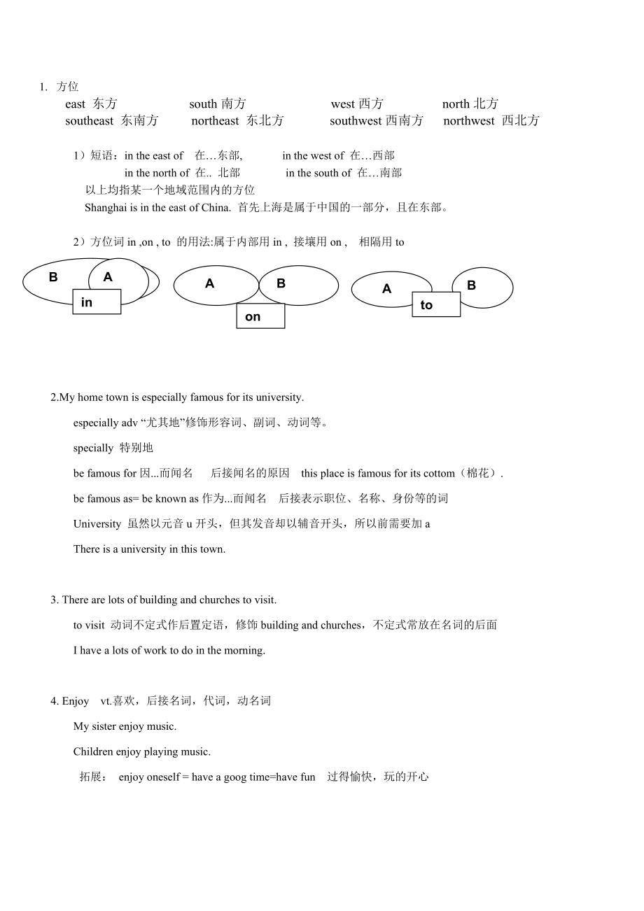 外研社八年级英语上册Module2知识点总结归纳.doc