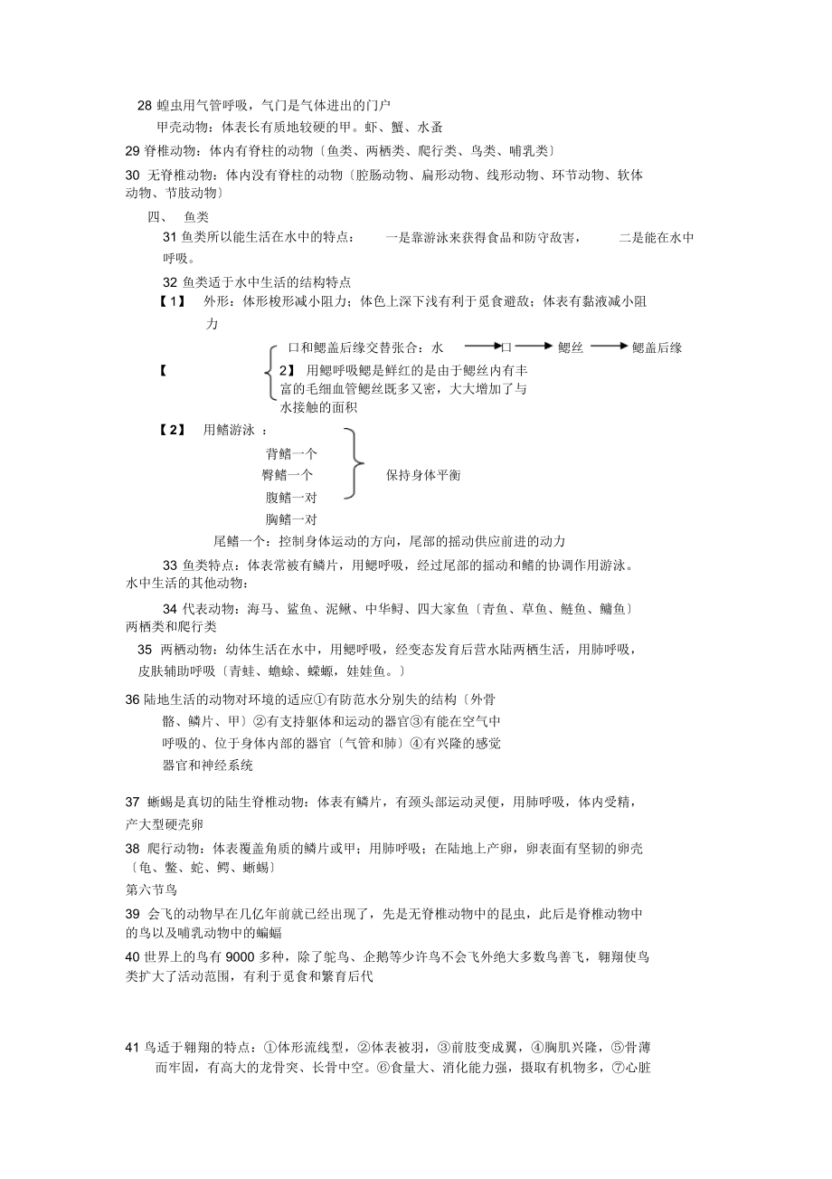 八年级生物上册期中复习知识点.doc