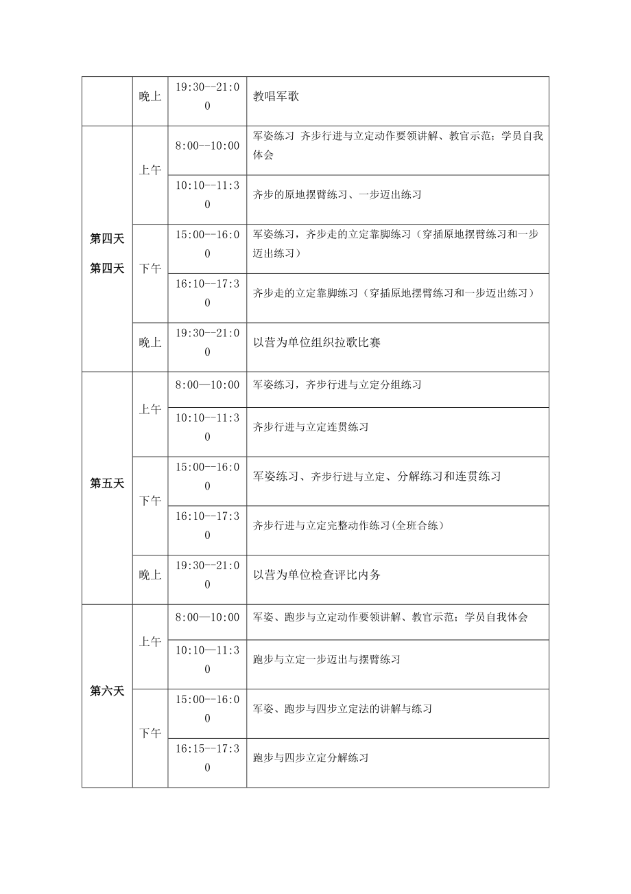 天军训训练计划.doc