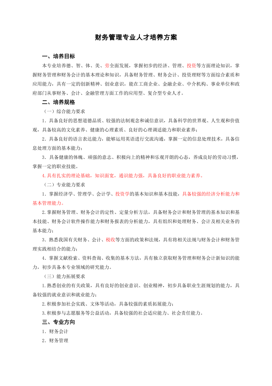 财务管理专业人才培养方案.doc