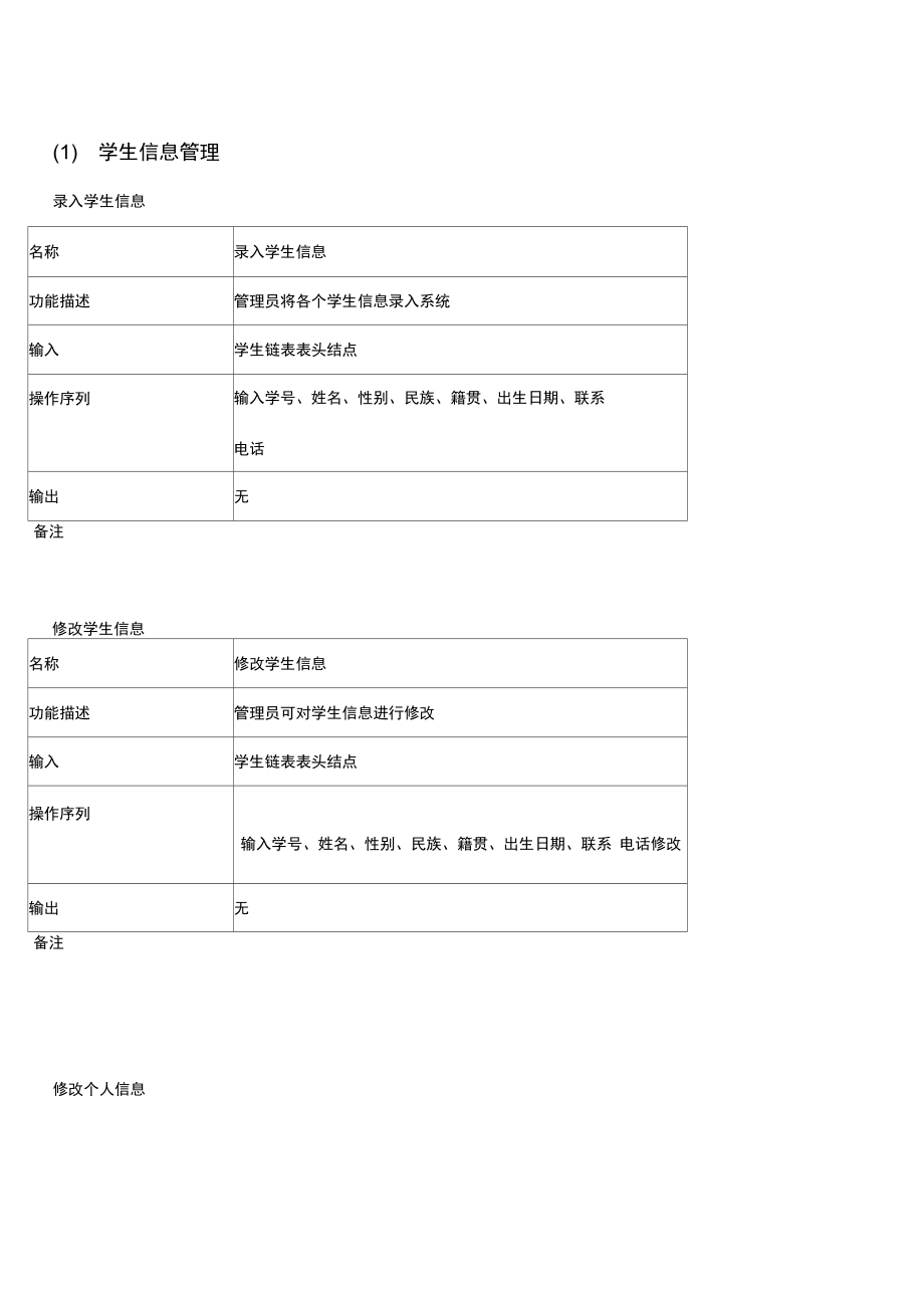 班级管理信息系统设计与分析.doc