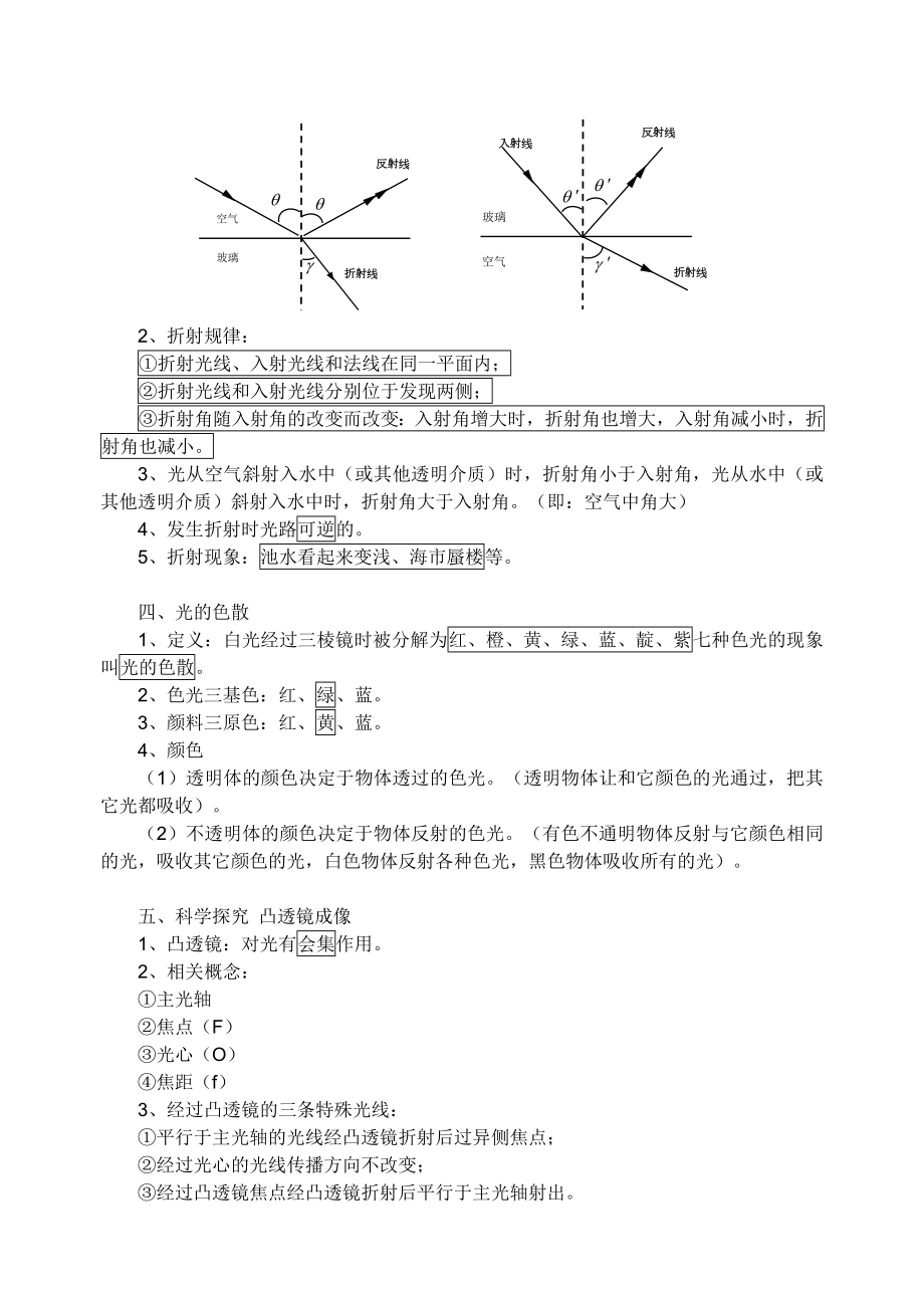 沪科版八年级上学期物理知识要点.doc