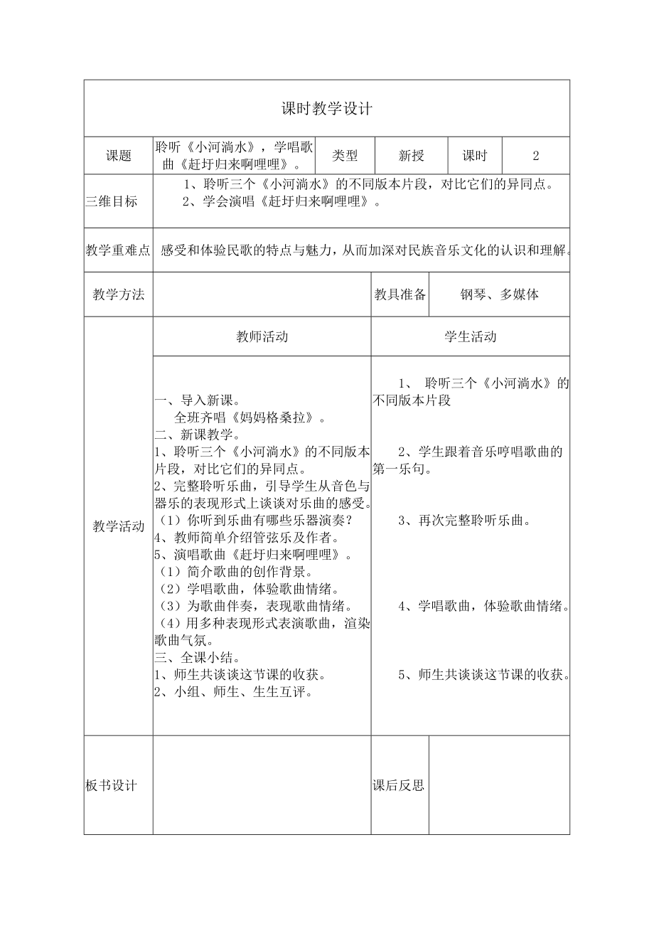 人民音乐出版社六年级上册音乐教案.doc