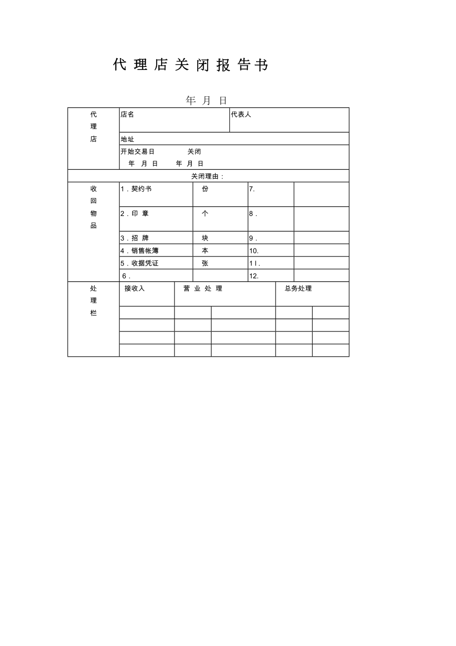 代理店关闭报告2.doc