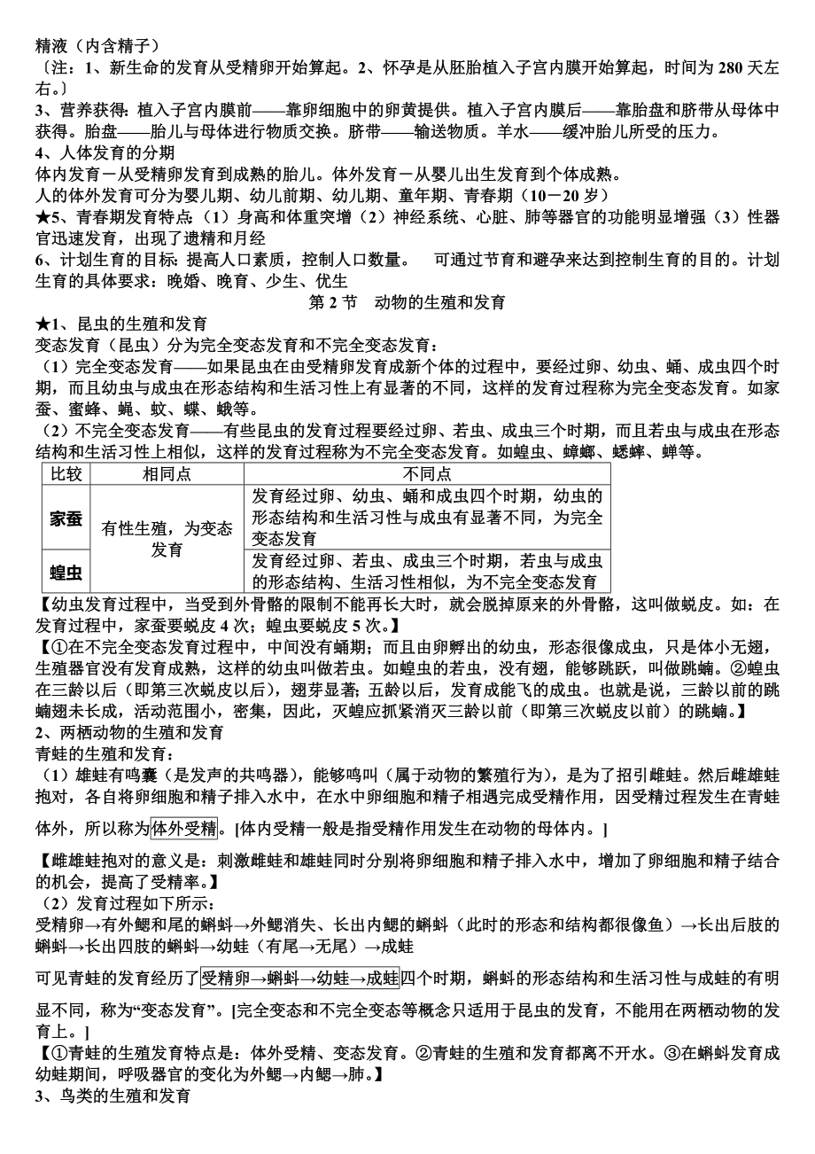 北师大版八年级上册生物知识点总结.doc