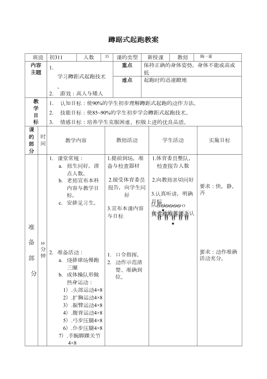 初中蹲踞式起跑教案.doc