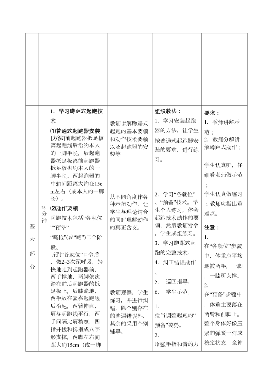 初中蹲踞式起跑教案.doc