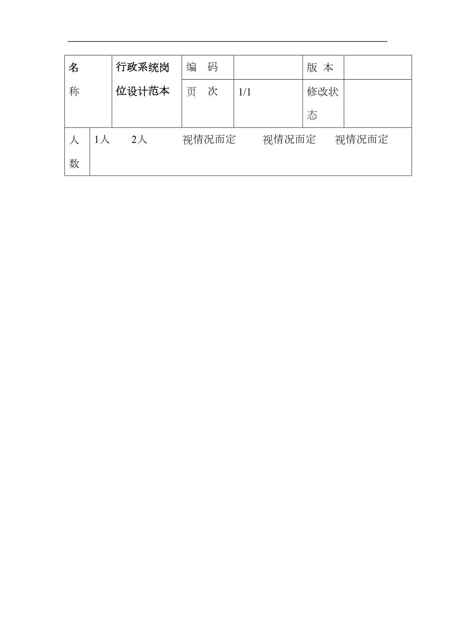 行政系统岗位设计范本(1).doc