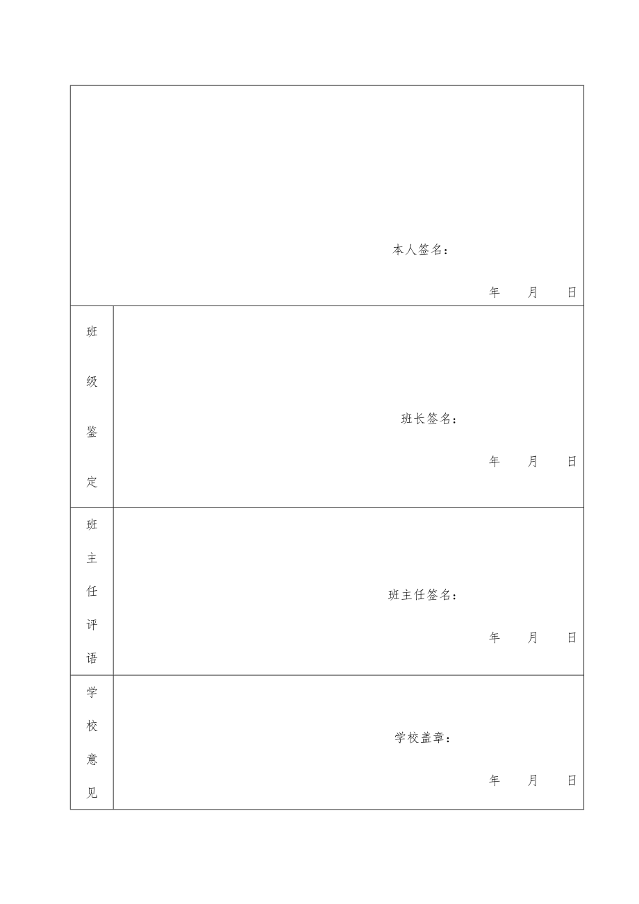 中等职业学校毕业生登记表.doc