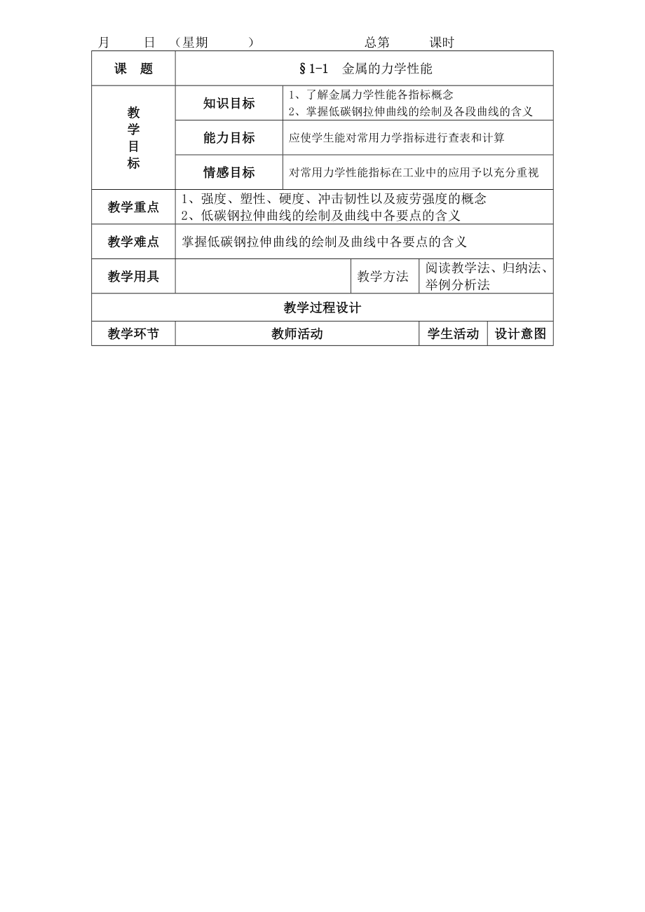 金属材料及热处理教案.doc