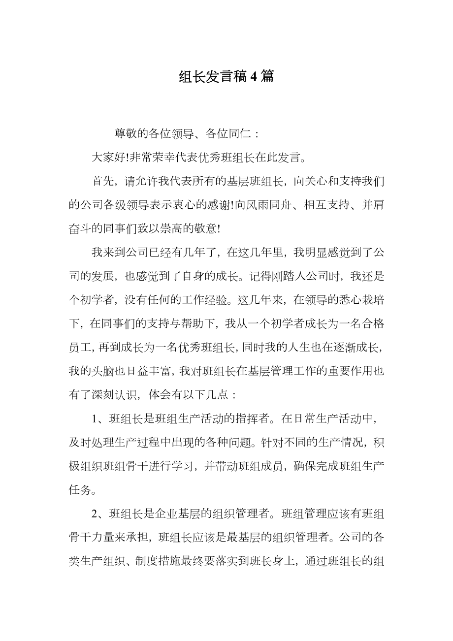 组长发言稿4篇.doc