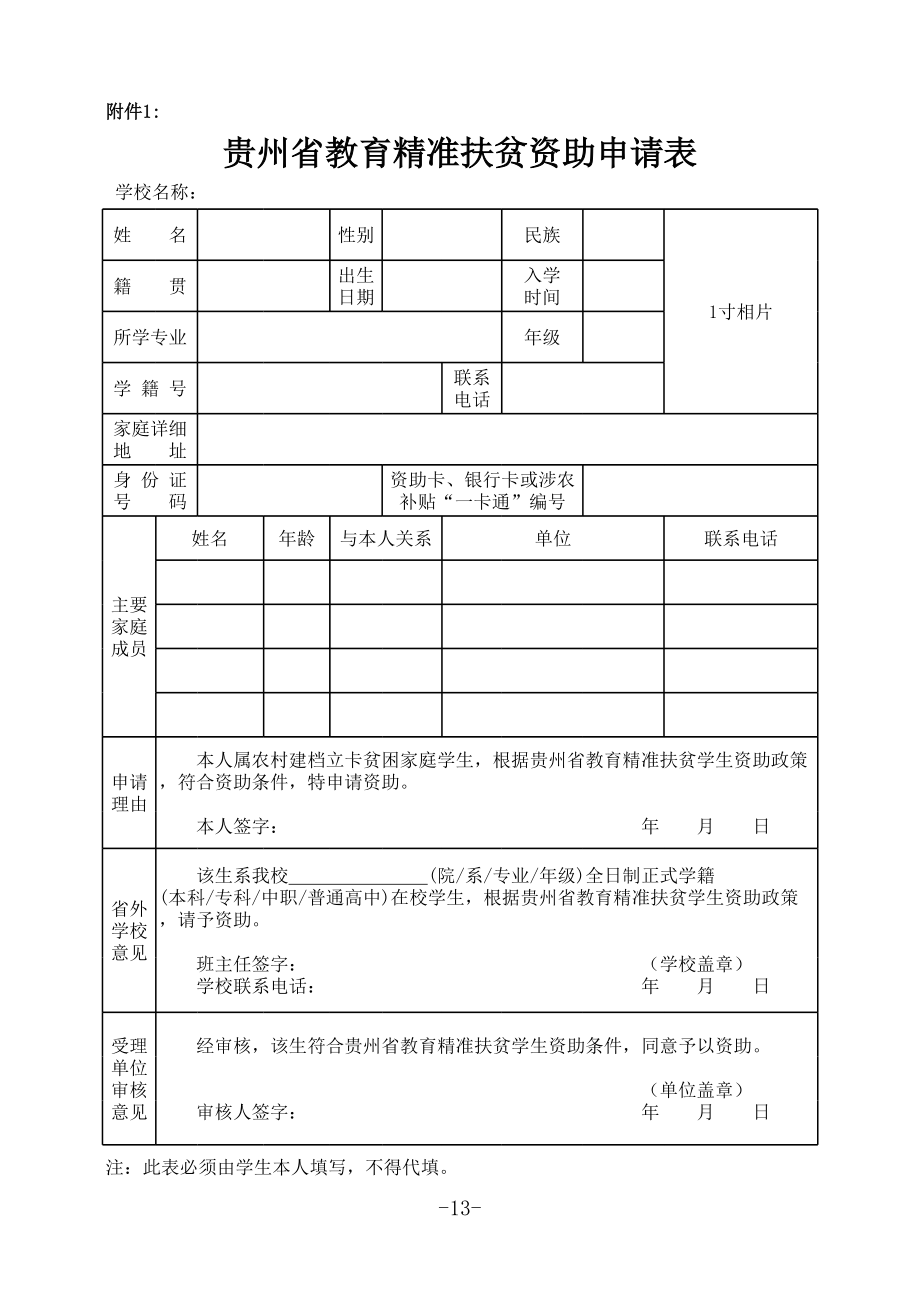 贵州省教育精准扶贫学生资助申请表(以此为准).xls