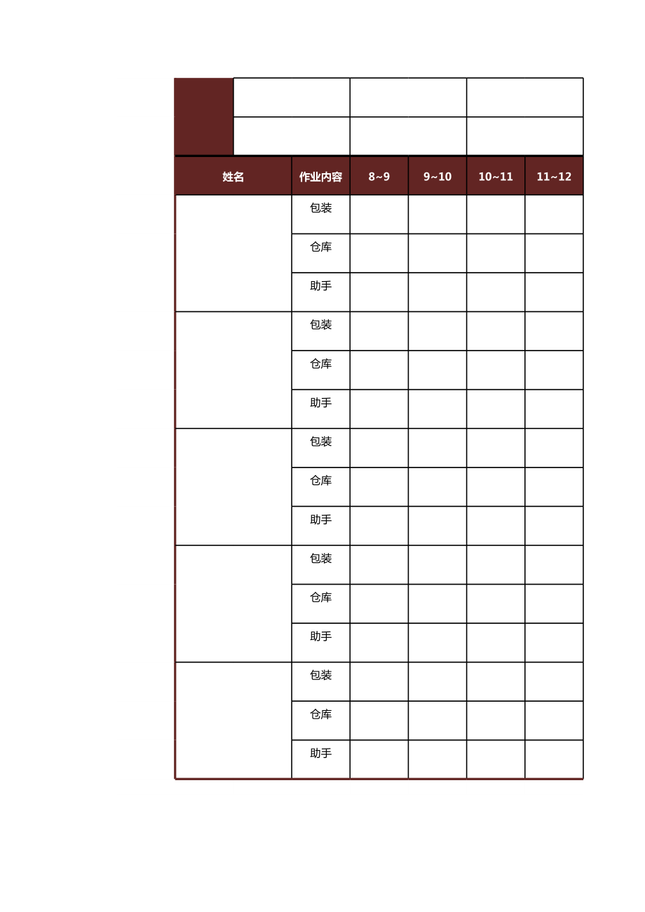 包装运送日报表模板excel模板.xls