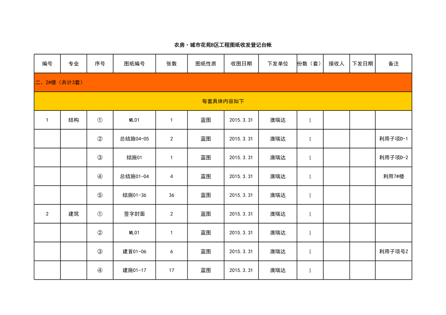 工程图纸收发登记台帐.xls