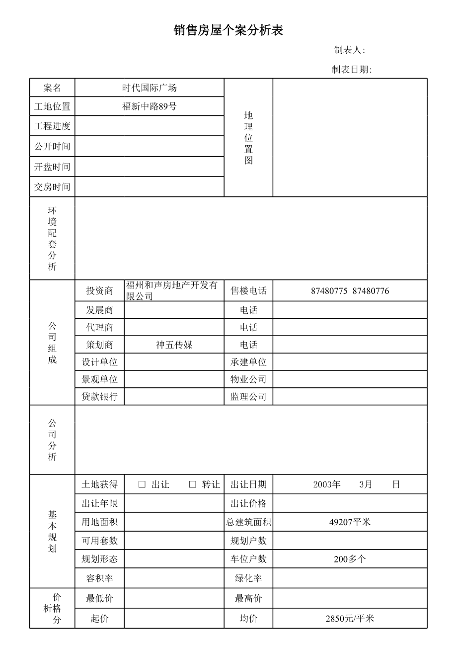 华盈恒信—福建金辉房地产—时代国际广场.xls