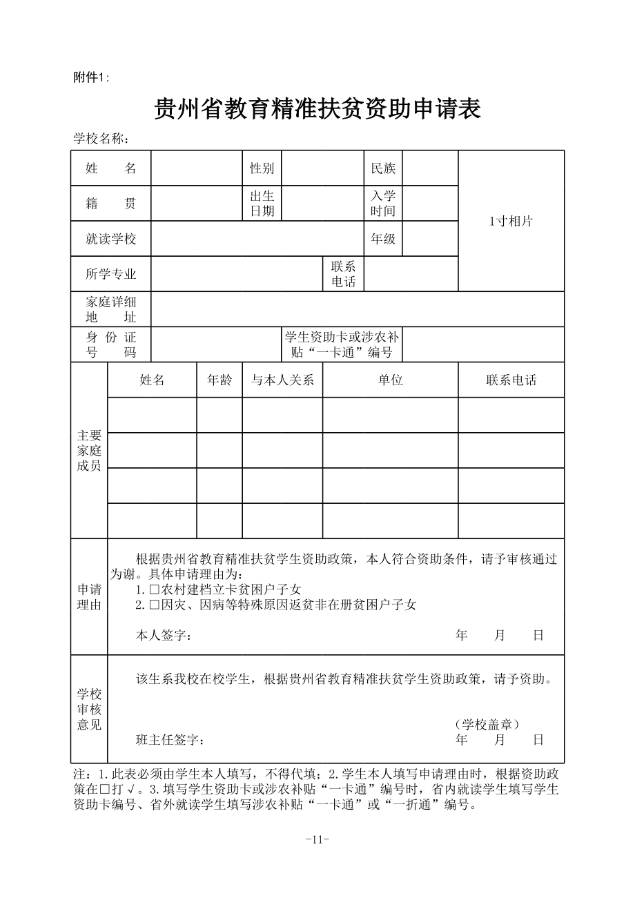 贵州省教育精准扶贫资助申请表.xls