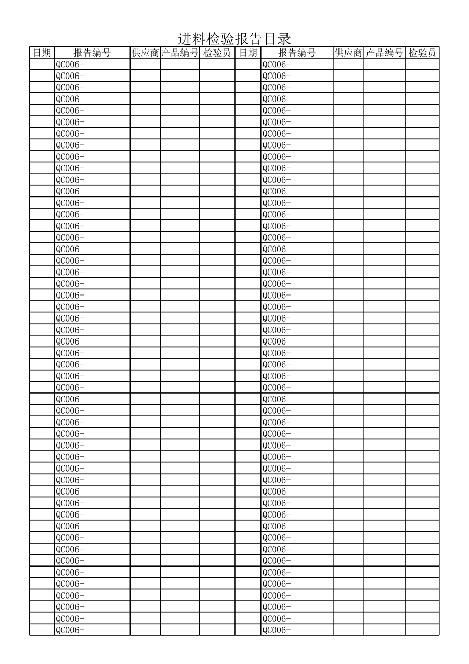 进料检验报告目录.xls