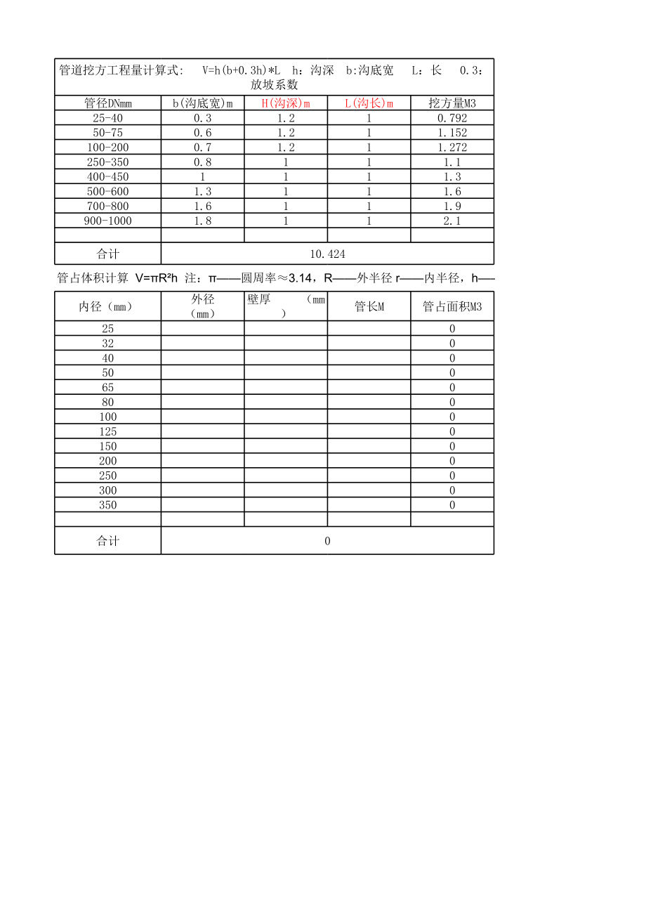 管道挖填方量计算.xls