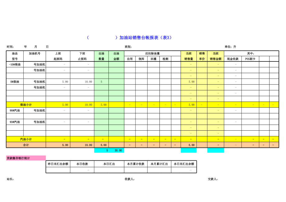 加油站销售报表汇总.xls