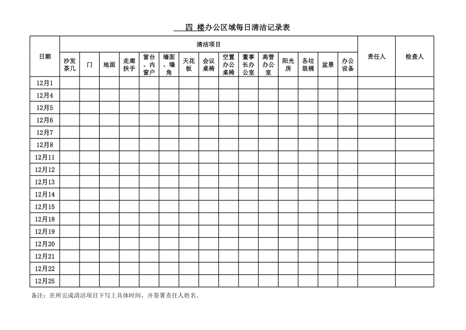 办公楼清洁记录表11.9.xls