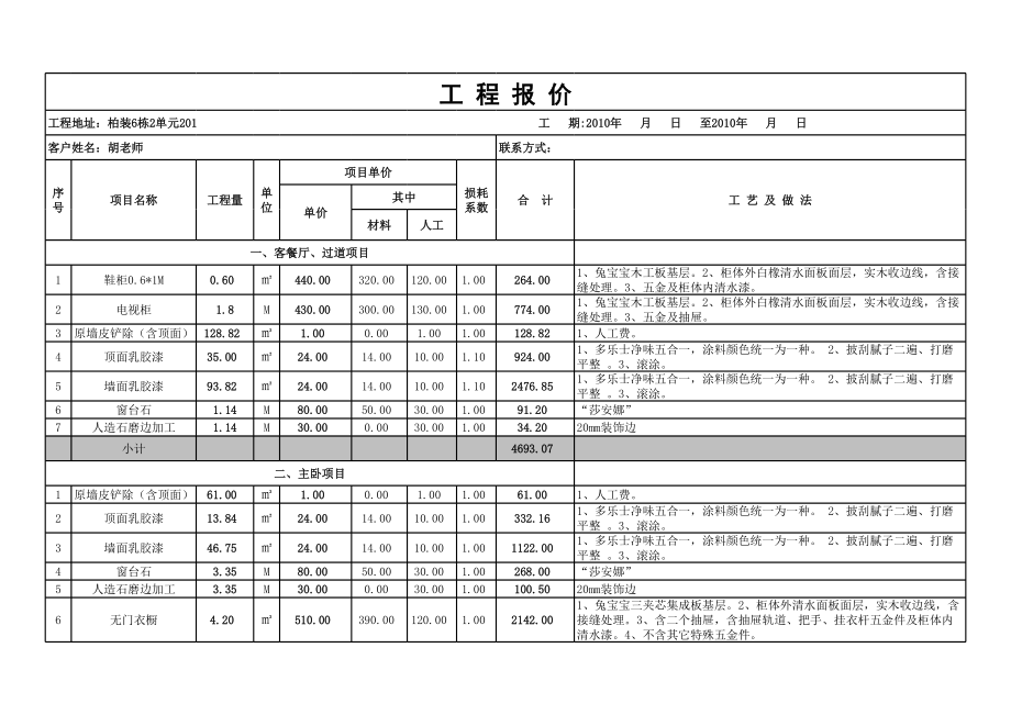 柏装6栋2单元201.xls