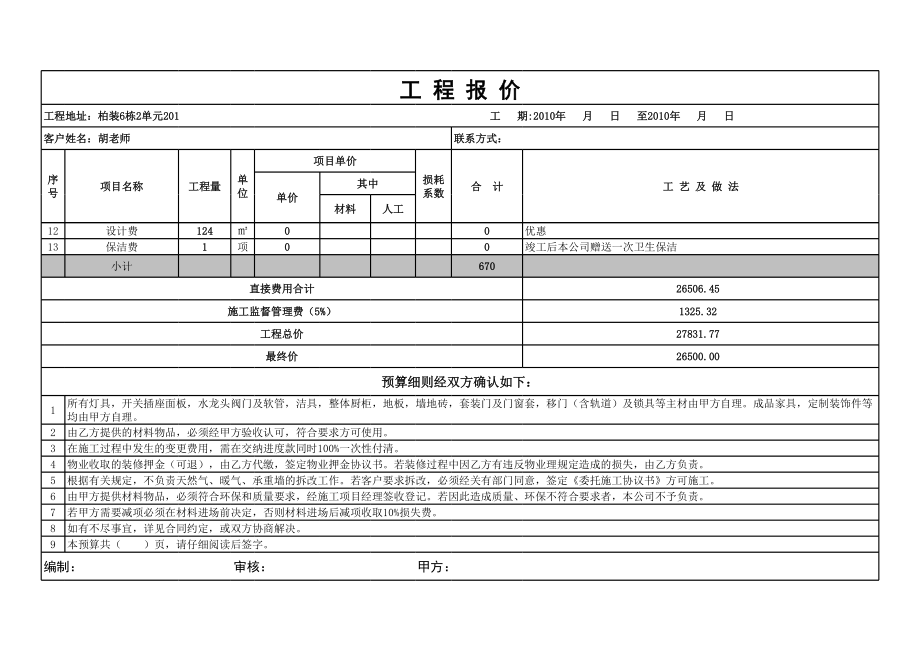 柏装6栋2单元201.xls